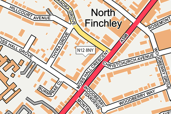 N12 8NY map - OS OpenMap – Local (Ordnance Survey) N12 8NY map - OS OpenMap – Local (Ordnance Survey)