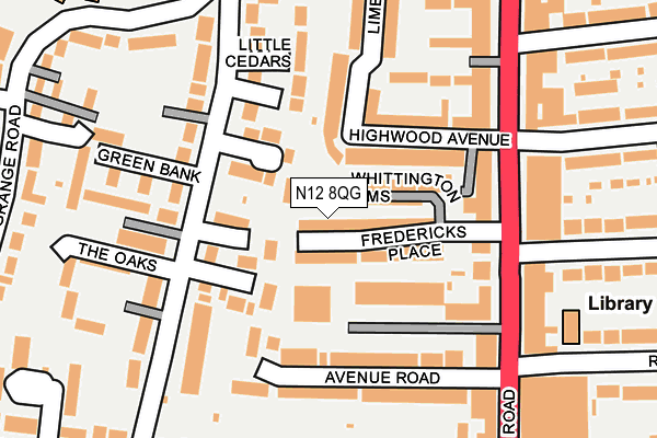 N12 8QG map - OS OpenMap – Local (Ordnance Survey) N12 8QG map - OS OpenMap – Local (Ordnance Survey)
