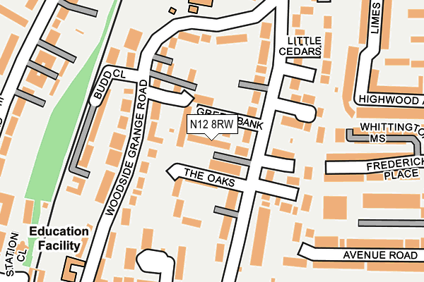 N12 8RW map - OS OpenMap – Local (Ordnance Survey) N12 8RW map - OS OpenMap – Local (Ordnance Survey)