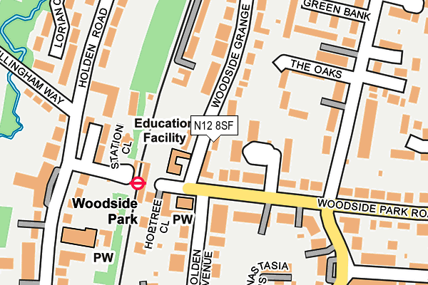N12 8SF map - OS OpenMap – Local (Ordnance Survey)
