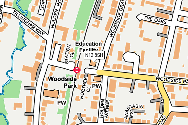 N12 8SH map - OS OpenMap – Local (Ordnance Survey) N12 8SH map - OS OpenMap – Local (Ordnance Survey)