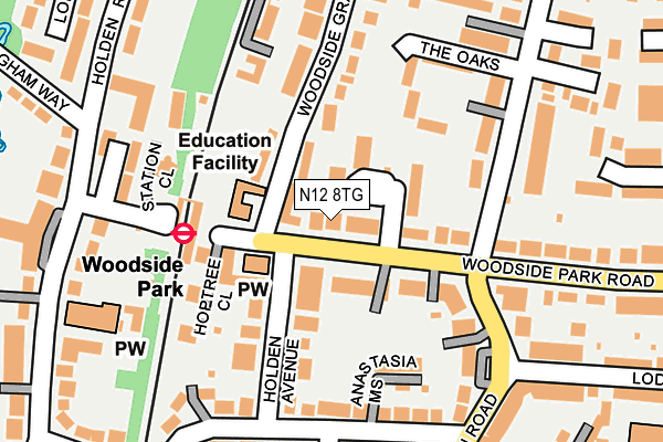 N12 8TG map - OS OpenMap – Local (Ordnance Survey) N12 8TG map - OS OpenMap – Local (Ordnance Survey)