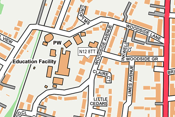 N12 8TT map - OS OpenMap – Local (Ordnance Survey) N12 8TT map - OS OpenMap – Local (Ordnance Survey)