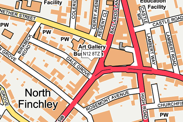 N12 8TZ map - OS OpenMap – Local (Ordnance Survey) N12 8TZ map - OS OpenMap – Local (Ordnance Survey)