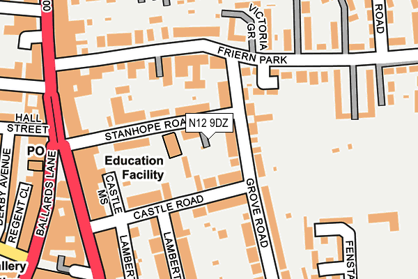 N12 9DZ map - OS OpenMap – Local (Ordnance Survey) N12 9DZ map - OS OpenMap – Local (Ordnance Survey)