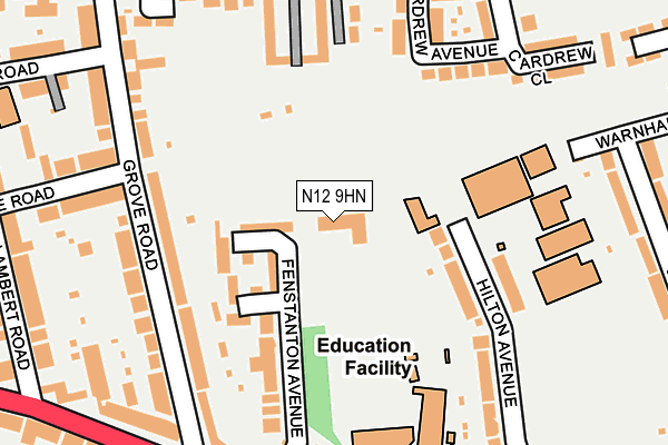 N12 9HN map - OS OpenMap – Local (Ordnance Survey)