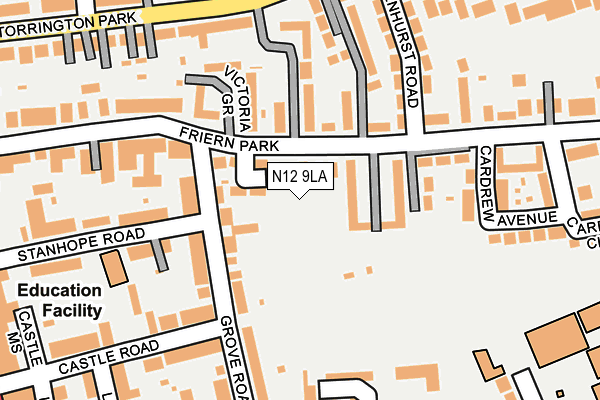 N12 9LA map - OS OpenMap – Local (Ordnance Survey) N12 9LA map - OS OpenMap – Local (Ordnance Survey)