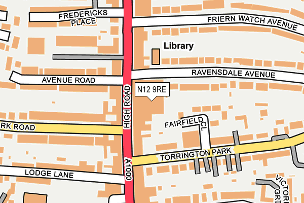 N12 9RE map - OS OpenMap – Local (Ordnance Survey) N12 9RE map - OS OpenMap – Local (Ordnance Survey)