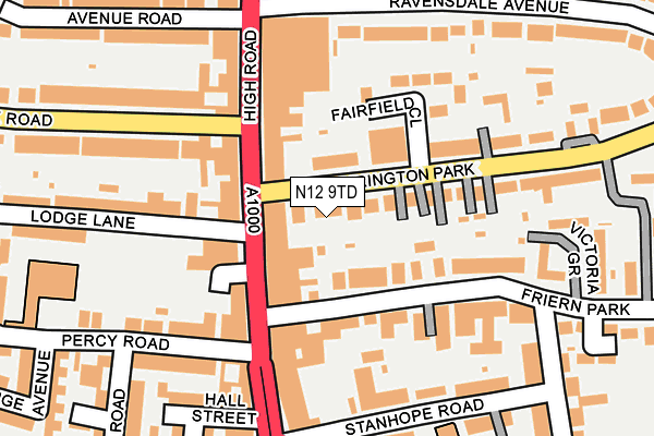 N12 9TD map - OS OpenMap – Local (Ordnance Survey) N12 9TD map - OS OpenMap – Local (Ordnance Survey)