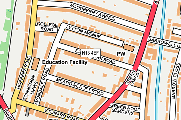 N13 4EF map - OS OpenMap – Local (Ordnance Survey) N13 4EF map - OS OpenMap – Local (Ordnance Survey)