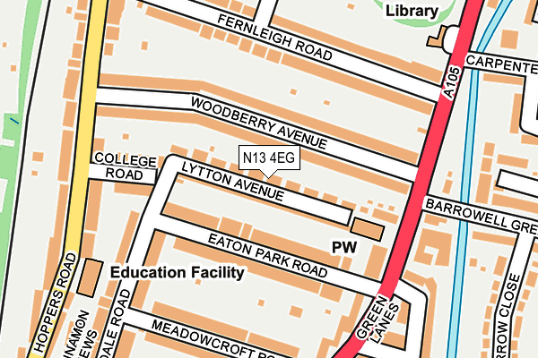 N13 4EG map - OS OpenMap – Local (Ordnance Survey) N13 4EG map - OS OpenMap – Local (Ordnance Survey)