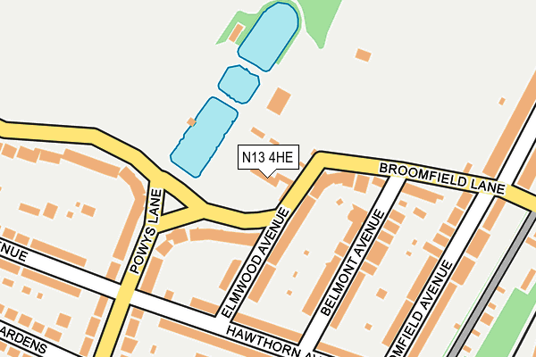 N13 4HE map - OS OpenMap – Local (Ordnance Survey) N13 4HE map - OS OpenMap – Local (Ordnance Survey)