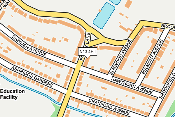 N13 4HJ map - OS OpenMap – Local (Ordnance Survey) N13 4HJ map - OS OpenMap – Local (Ordnance Survey)