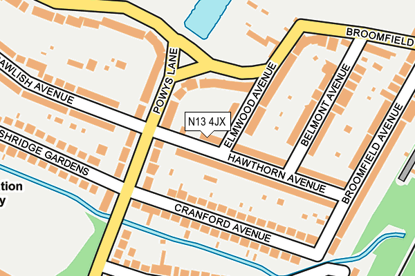 N13 4JX map - OS OpenMap – Local (Ordnance Survey) N13 4JX map - OS OpenMap – Local (Ordnance Survey)