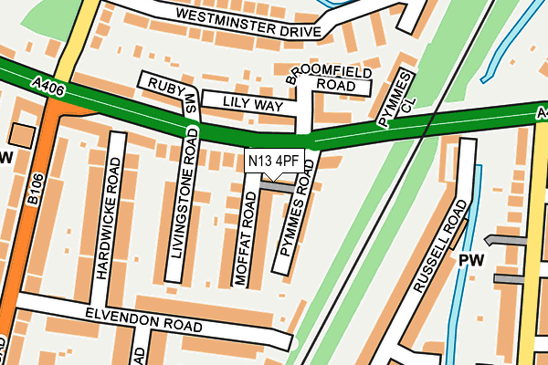 N13 4PF map - OS OpenMap – Local (Ordnance Survey) N13 4PF map - OS OpenMap – Local (Ordnance Survey)