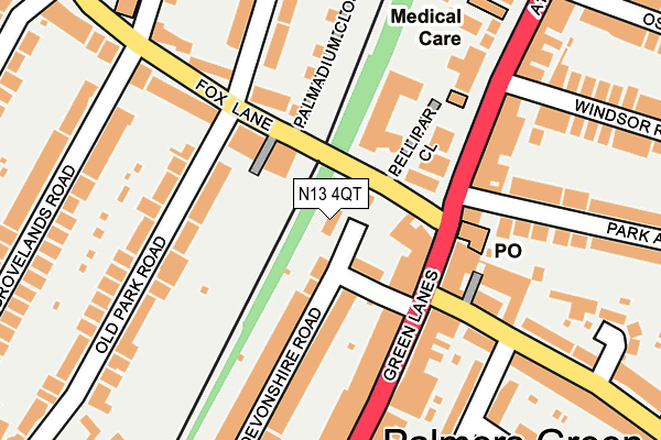 N13 4QT map - OS OpenMap – Local (Ordnance Survey) N13 4QT map - OS OpenMap – Local (Ordnance Survey)