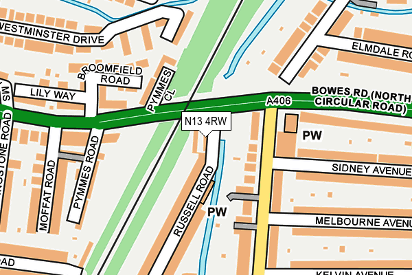 N13 4RW map - OS OpenMap – Local (Ordnance Survey) N13 4RW map - OS OpenMap – Local (Ordnance Survey)