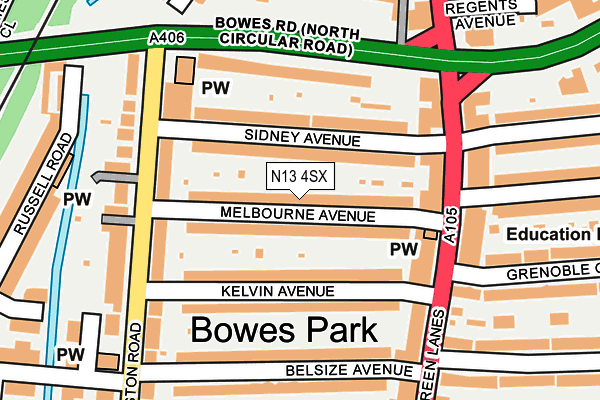 N13 4SX map - OS OpenMap – Local (Ordnance Survey) N13 4SX map - OS OpenMap – Local (Ordnance Survey)