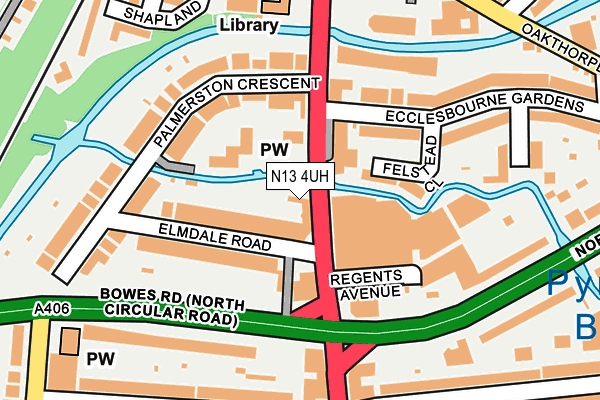 N13 4UH map - OS OpenMap – Local (Ordnance Survey) N13 4UH map - OS OpenMap – Local (Ordnance Survey)