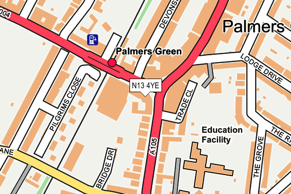 N13 4YE map - OS OpenMap – Local (Ordnance Survey) N13 4YE map - OS OpenMap – Local (Ordnance Survey)