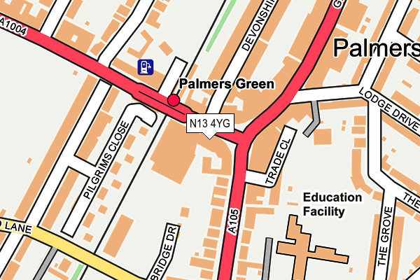 N13 4YG map - OS OpenMap – Local (Ordnance Survey) N13 4YG map - OS OpenMap – Local (Ordnance Survey)
