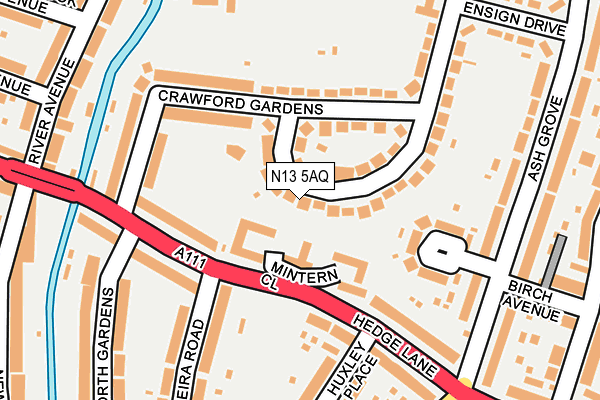 N13 5AQ map - OS OpenMap – Local (Ordnance Survey) N13 5AQ map - OS OpenMap – Local (Ordnance Survey)