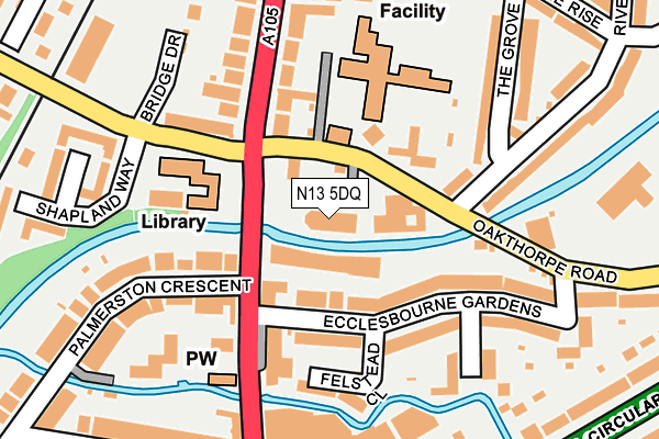 N13 5DQ map - OS OpenMap – Local (Ordnance Survey) N13 5DQ map - OS OpenMap – Local (Ordnance Survey)