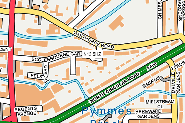 N13 5HZ map - OS OpenMap – Local (Ordnance Survey) N13 5HZ map - OS OpenMap – Local (Ordnance Survey)