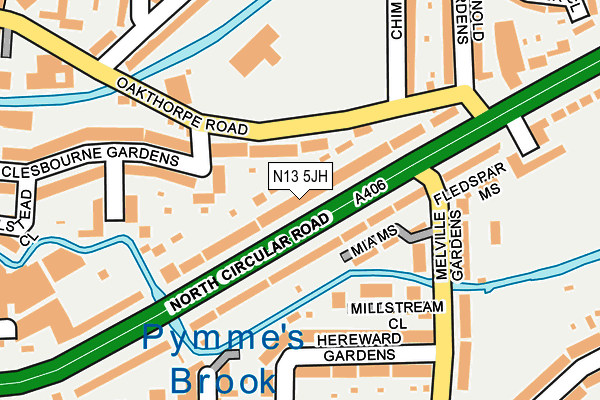 N13 5JH map - OS OpenMap – Local (Ordnance Survey)