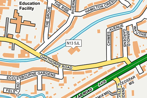 N13 5JL map - OS OpenMap – Local (Ordnance Survey) N13 5JL map - OS OpenMap – Local (Ordnance Survey)