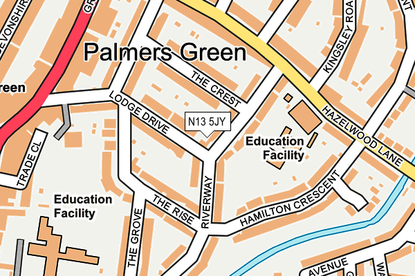 N13 5JY map - OS OpenMap – Local (Ordnance Survey)
