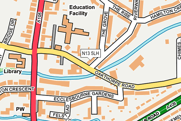 N13 5LH map - OS OpenMap – Local (Ordnance Survey) N13 5LH map - OS OpenMap – Local (Ordnance Survey)