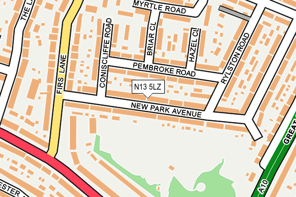 N13 5LZ map - OS OpenMap – Local (Ordnance Survey) N13 5LZ map - OS OpenMap – Local (Ordnance Survey)