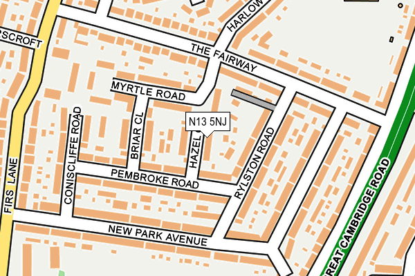 N13 5NJ map - OS OpenMap – Local (Ordnance Survey) N13 5NJ map - OS OpenMap – Local (Ordnance Survey)