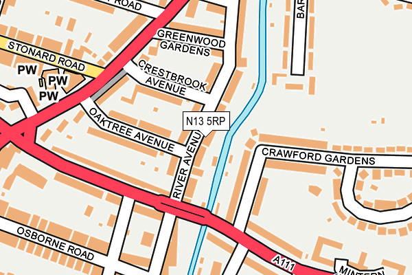 N13 5RP map - OS OpenMap – Local (Ordnance Survey) N13 5RP map - OS OpenMap – Local (Ordnance Survey)