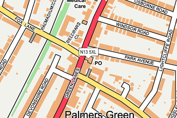 N13 5XL map - OS OpenMap – Local (Ordnance Survey) N13 5XL map - OS OpenMap – Local (Ordnance Survey)