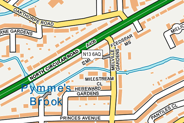 N13 6AQ map - OS OpenMap – Local (Ordnance Survey) N13 6AQ map - OS OpenMap – Local (Ordnance Survey)
