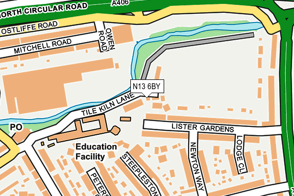 N13 6BY map - OS OpenMap – Local (Ordnance Survey) N13 6BY map - OS OpenMap – Local (Ordnance Survey)