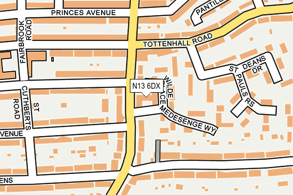 N13 6DX map - OS OpenMap – Local (Ordnance Survey) N13 6DX map - OS OpenMap – Local (Ordnance Survey)