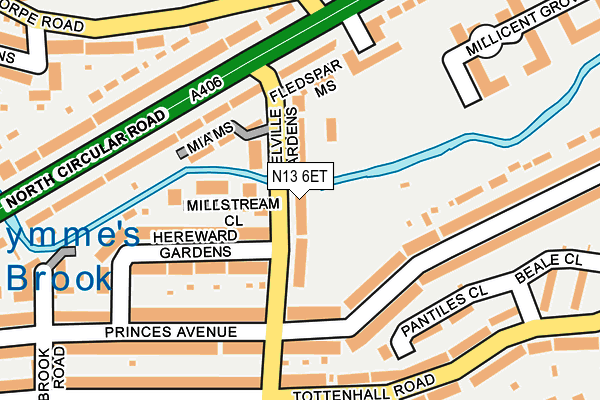 N13 6ET map - OS OpenMap – Local (Ordnance Survey) N13 6ET map - OS OpenMap – Local (Ordnance Survey)