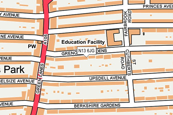 N13 6JG map - OS OpenMap – Local (Ordnance Survey) N13 6JG map - OS OpenMap – Local (Ordnance Survey)