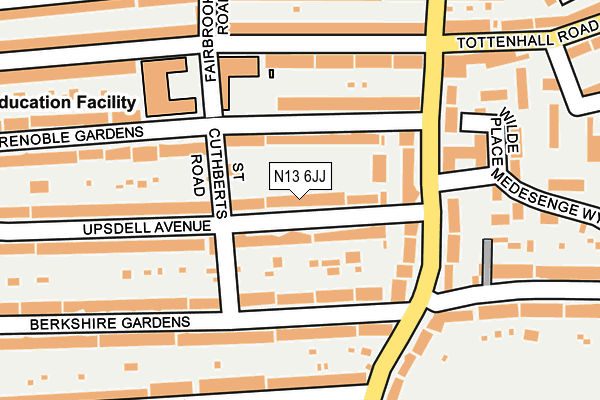 N13 6JJ map - OS OpenMap – Local (Ordnance Survey) N13 6JJ map - OS OpenMap – Local (Ordnance Survey)