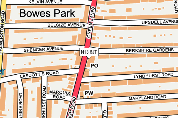 N13 6JT map - OS OpenMap – Local (Ordnance Survey) N13 6JT map - OS OpenMap – Local (Ordnance Survey)