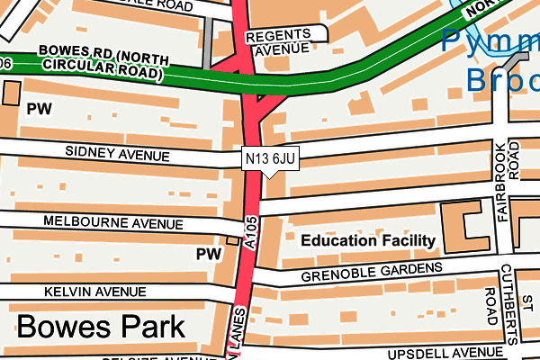 N13 6JU map - OS OpenMap – Local (Ordnance Survey) N13 6JU map - OS OpenMap – Local (Ordnance Survey)