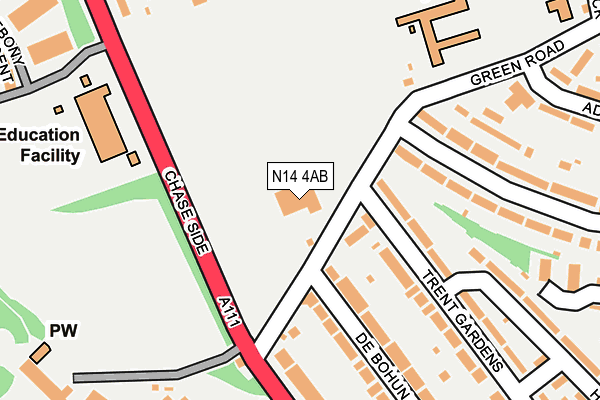 N14 4AB map - OS OpenMap – Local (Ordnance Survey) N14 4AB map - OS OpenMap – Local (Ordnance Survey)