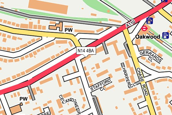 N14 4BA map - OS OpenMap – Local (Ordnance Survey) N14 4BA map - OS OpenMap – Local (Ordnance Survey)