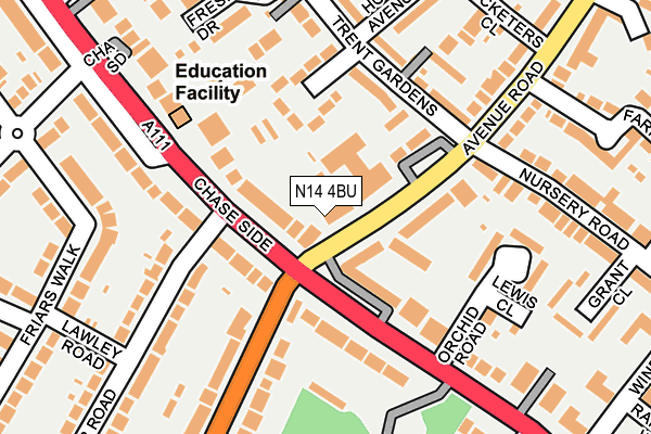 N14 4BU map - OS OpenMap – Local (Ordnance Survey) N14 4BU map - OS OpenMap – Local (Ordnance Survey)