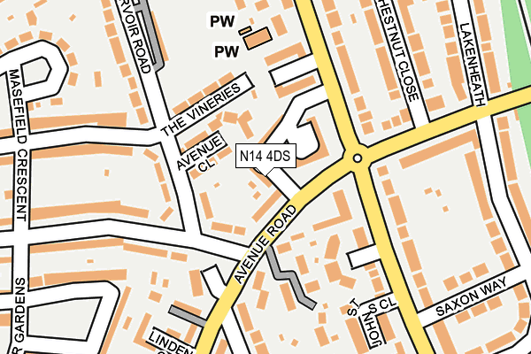 N14 4DS map - OS OpenMap – Local (Ordnance Survey) N14 4DS map - OS OpenMap – Local (Ordnance Survey)