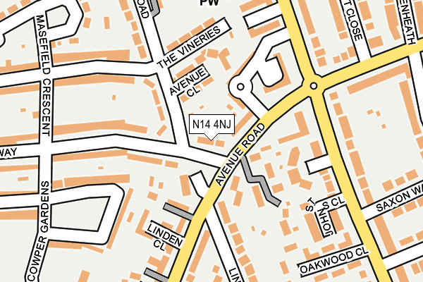 N14 4NJ map - OS OpenMap – Local (Ordnance Survey) N14 4NJ map - OS OpenMap – Local (Ordnance Survey)
