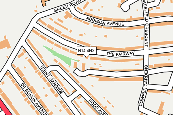 N14 4NX map - OS OpenMap – Local (Ordnance Survey) N14 4NX map - OS OpenMap – Local (Ordnance Survey)